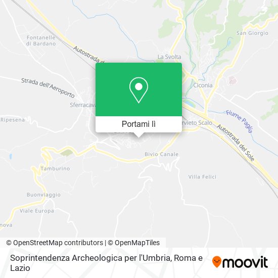 Mappa Soprintendenza Archeologica per l'Umbria