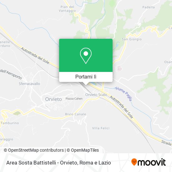 Mappa Area Sosta Battistelli - Orvieto