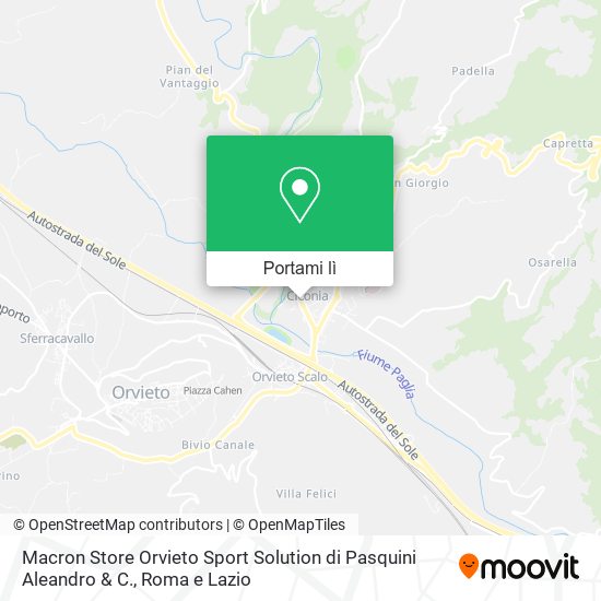 Mappa Macron Store Orvieto Sport Solution di Pasquini Aleandro & C.