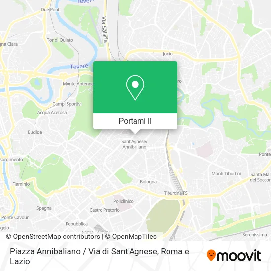 Mappa Piazza Annibaliano / Via di Sant'Agnese