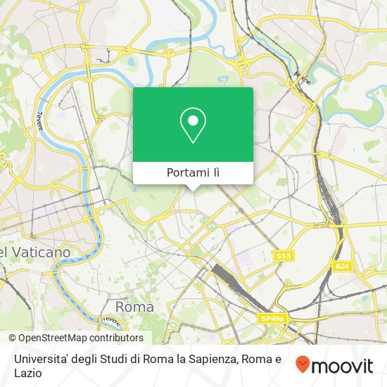 Mappa Universita' degli Studi di Roma la Sapienza