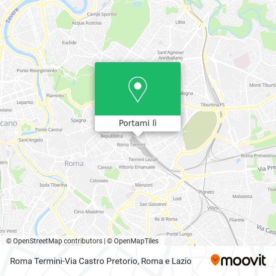 Mappa Roma Termini-Via Castro Pretorio