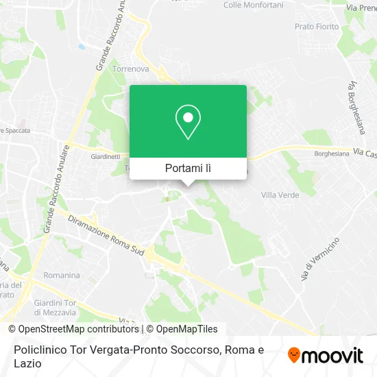 Mappa Policlinico Tor Vergata-Pronto Soccorso