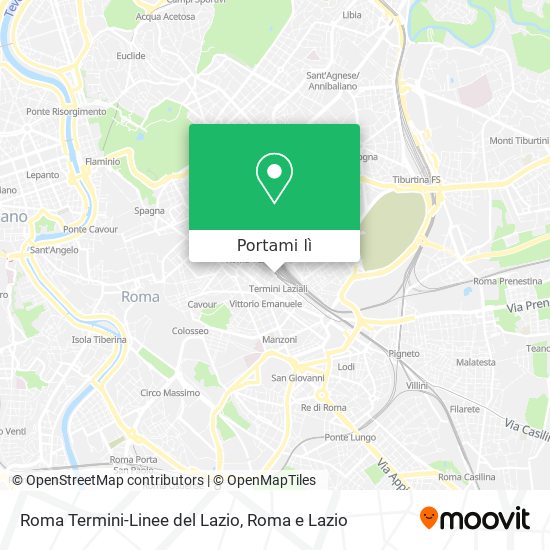 Mappa Roma Termini-Linee del Lazio