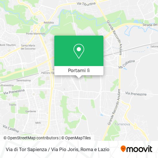 Mappa Via di Tor Sapienza / Via Pio Joris