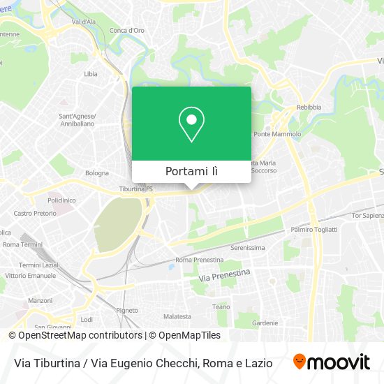Mappa Via Tiburtina / Via Eugenio Checchi