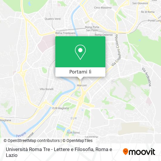 Mappa Università Roma Tre - Lettere e Filosofia