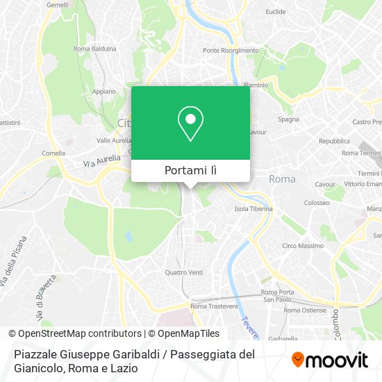 Mappa Piazzale Giuseppe Garibaldi / Passeggiata del Gianicolo