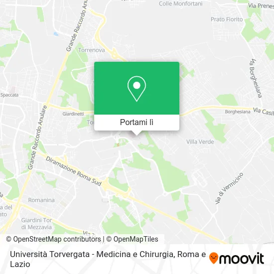 Mappa Università Torvergata - Medicina e Chirurgia