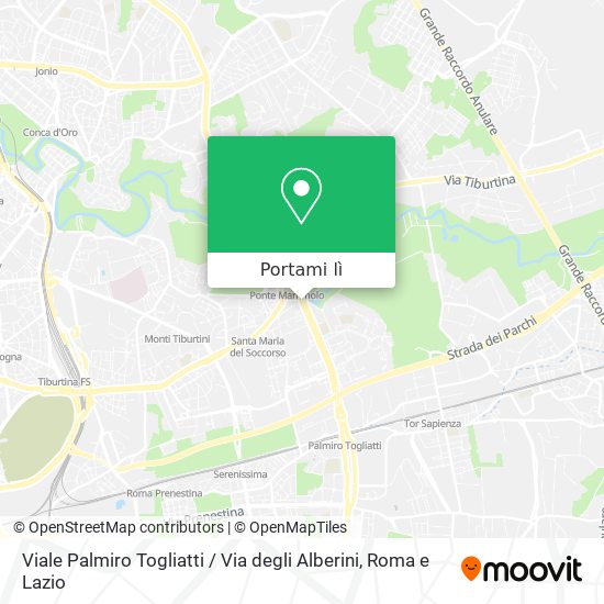 Mappa Viale Palmiro Togliatti / Via degli Alberini