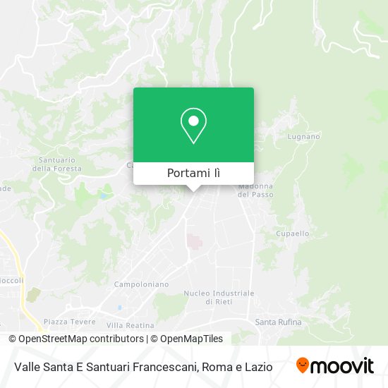 Mappa Valle Santa E Santuari Francescani