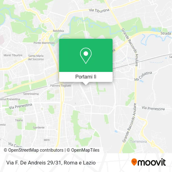 Mappa Via F. De Andreis 29/31