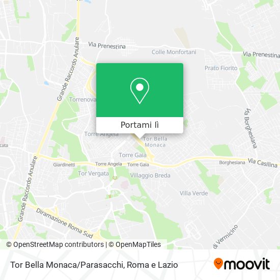 Mappa Tor Bella Monaca/Parasacchi