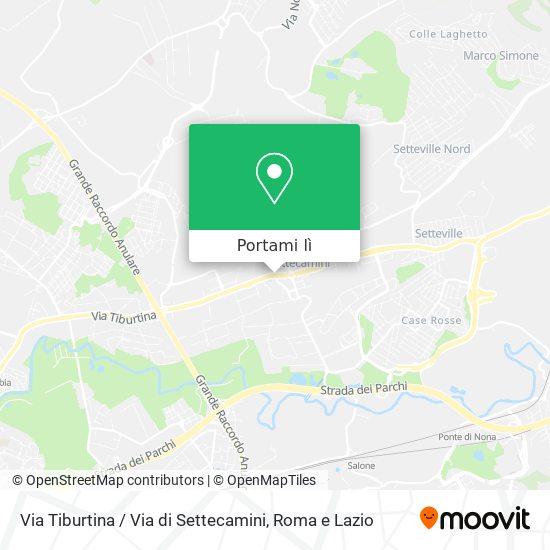 Mappa Via Tiburtina / Via di Settecamini