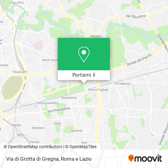 Mappa Via di Grotta di Gregna