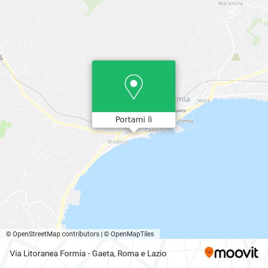 Mappa Via Litoranea Formia - Gaeta