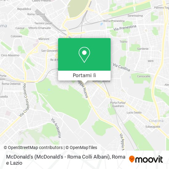 Mappa McDonald's (McDonald's - Roma Colli Albani)