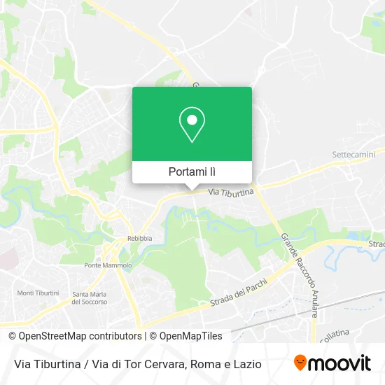Mappa Via Tiburtina / Via di Tor Cervara