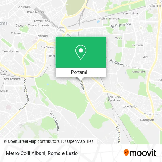 Mappa Metro-Colli Albani