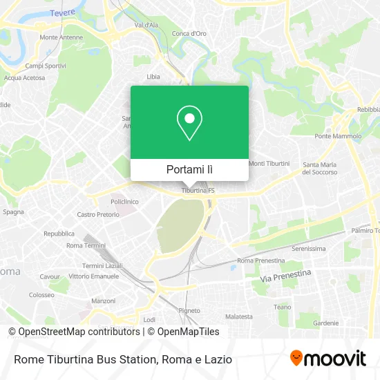 Mappa Rome Tiburtina Bus Station