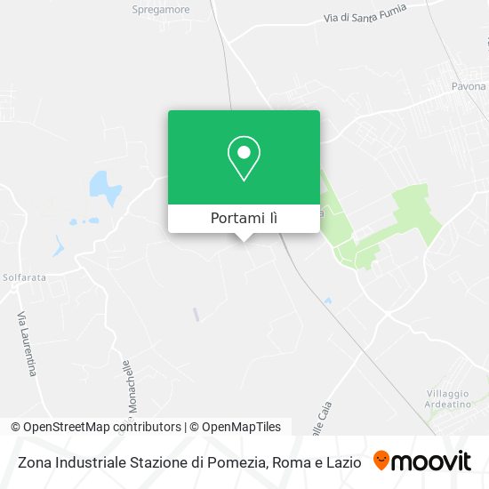 Mappa Zona Industriale Stazione di Pomezia