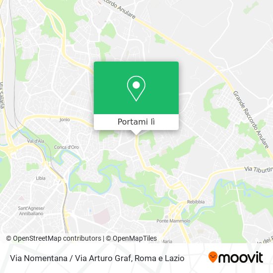 Mappa Via Nomentana / Via Arturo Graf
