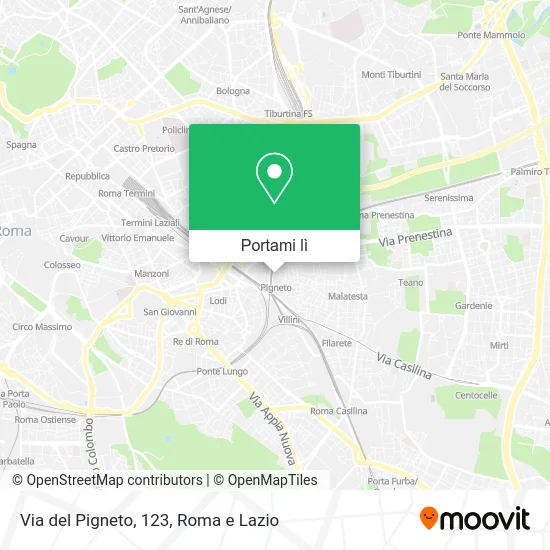 Mappa Via del Pigneto, 123