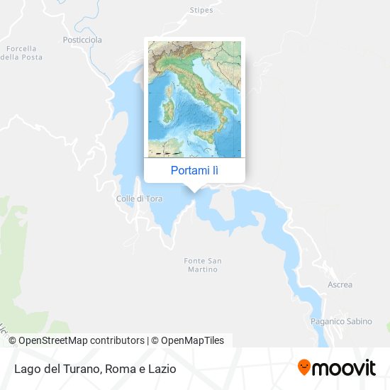 Mappa Lago del Turano