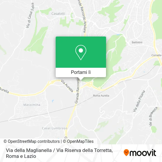 Mappa Via della Maglianella / Via Riserva della Torretta