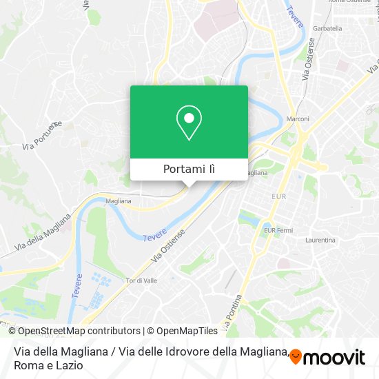 Mappa Via della Magliana / Via delle Idrovore della Magliana