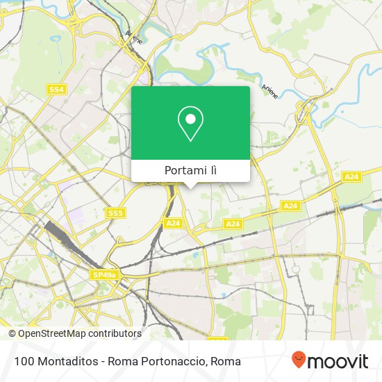 Mappa 100 Montaditos - Roma Portonaccio