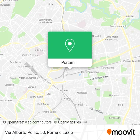 Mappa Via Alberto Pollio, 50