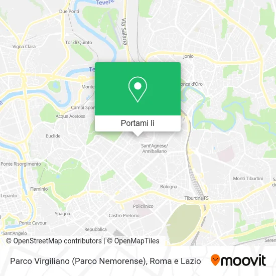 Mappa Parco Virgiliano (Parco Nemorense)