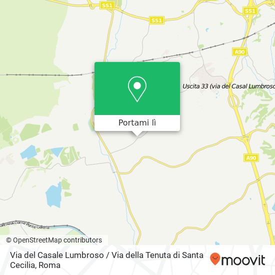 Mappa Via del Casale Lumbroso / Via della Tenuta di Santa Cecilia