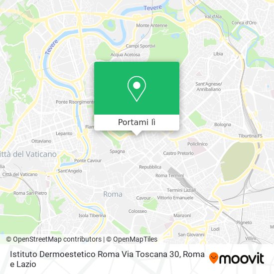 Mappa Istituto Dermoestetico Roma Via Toscana 30