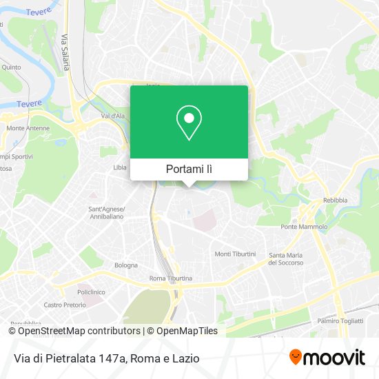 Mappa Via di Pietralata  147a