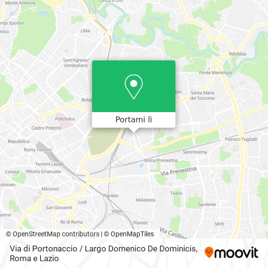 Mappa Via di Portonaccio / Largo Domenico De Dominicis