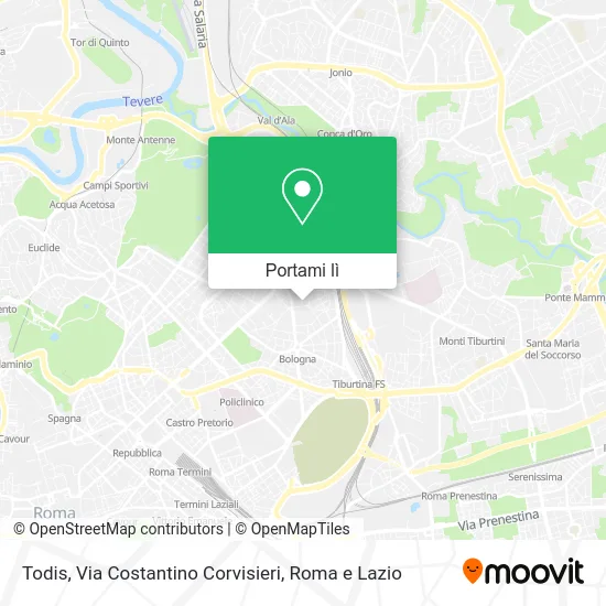 Mappa Todis, Via Costantino Corvisieri