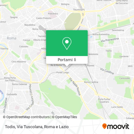 Mappa Todis, Via Tuscolana