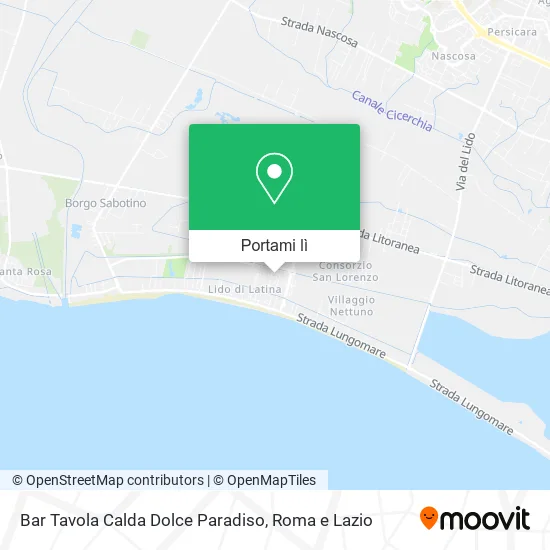 Mappa Bar Tavola Calda Dolce Paradiso