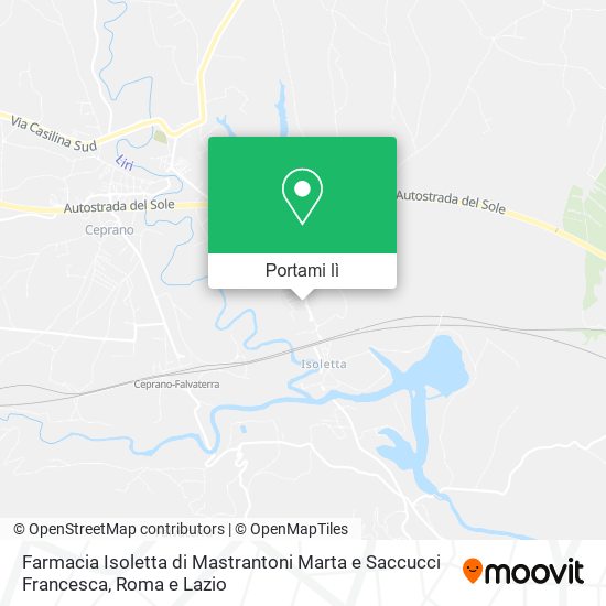 Mappa Farmacia Isoletta di Mastrantoni Marta e Saccucci Francesca
