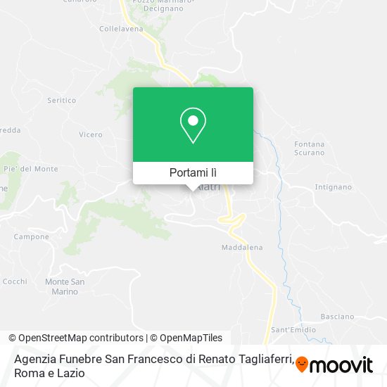 Mappa Agenzia Funebre San Francesco di Renato Tagliaferri