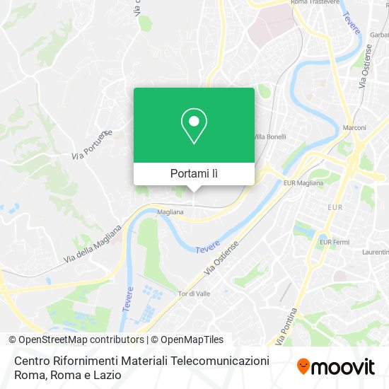 Mappa Centro Rifornimenti Materiali Telecomunicazioni Roma