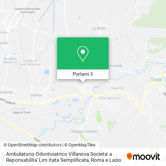 Mappa Ambulatorio Odontoiatrico Villanova Societa' a Reponsabilita' Lim Itata Semplificata