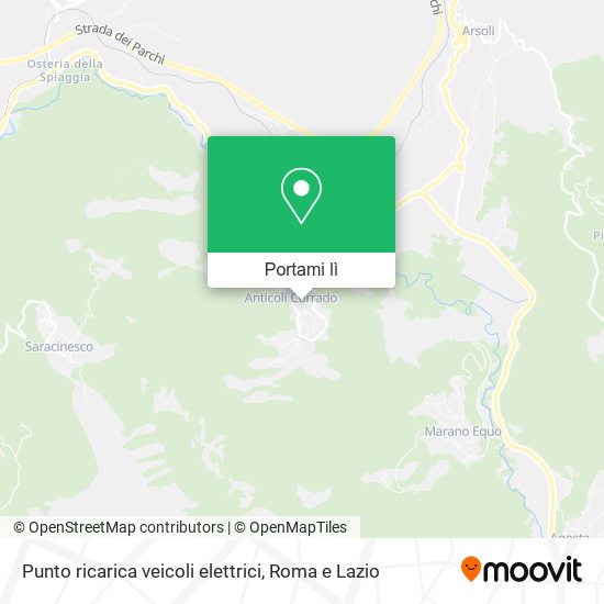 Mappa Punto ricarica veicoli elettrici