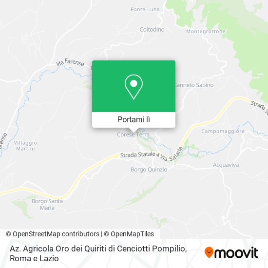 Mappa Az. Agricola Oro dei Quiriti di Cenciotti Pompilio