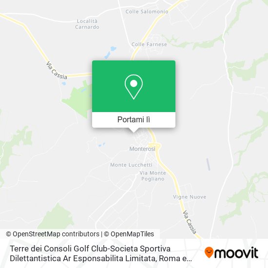 Mappa Terre dei Consoli Golf Club-Societa Sportiva Dilettantistica Ar Esponsabilita Limitata