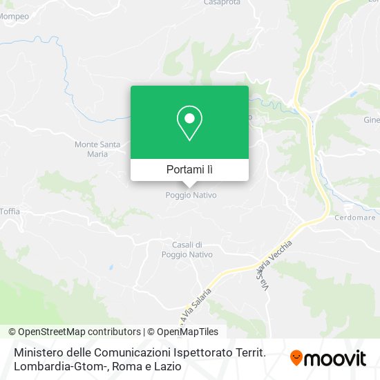 Mappa Ministero delle Comunicazioni Ispettorato Territ. Lombardia-Gtom-