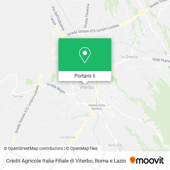 Mappa Crèdit Agricole Italia-Filiale di Viterbo