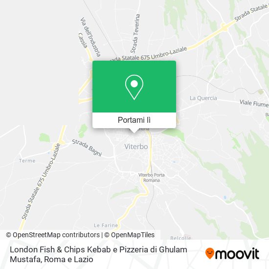Mappa London Fish & Chips Kebab e Pizzeria di Ghulam Mustafa